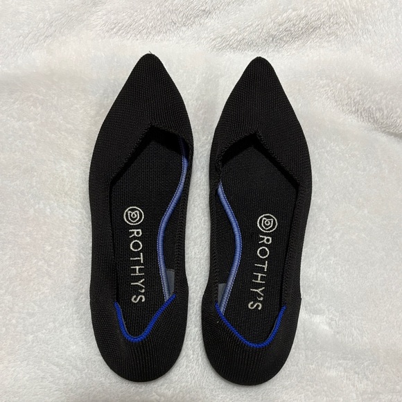 Rothy's Shoes - Rothy's Black Flats with Blue Accent
